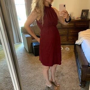 Pink Blush maroon red occasion dress
